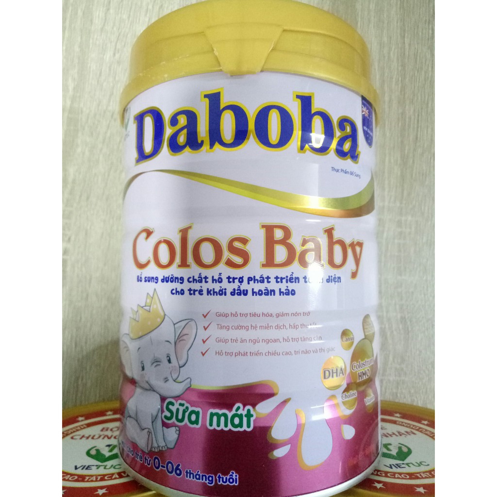 Sữa bột Daboba Colos baby cho trẻ 0-6 tháng - Lon 900g - Miễn dịch khỏe, giúp bé tăng cân, ngừa táo bón