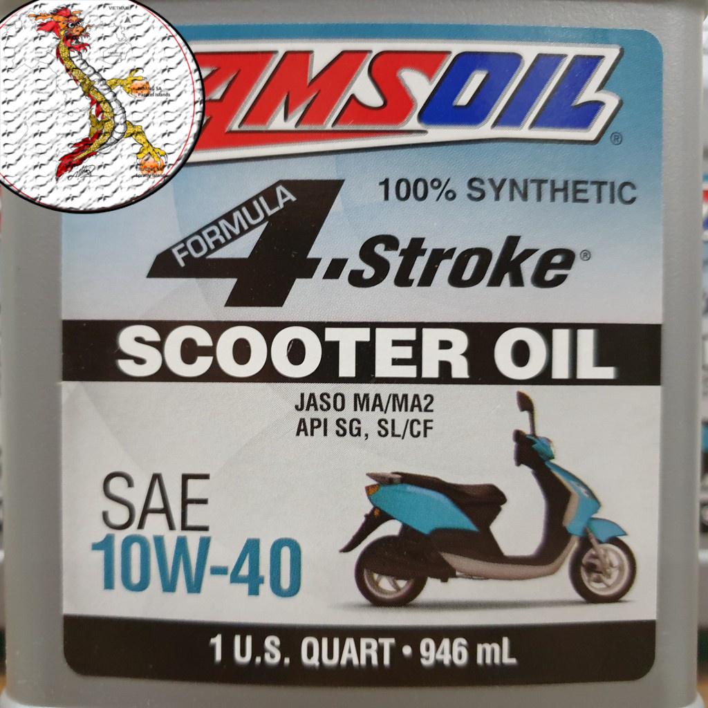 [FREE SHIP]  Nhớt Amsoil Synthetic Scooter 10w40 946ml, nhớt xe tay ga Amsoil 10W40 sản phẩm cho xe ga của Mỹ