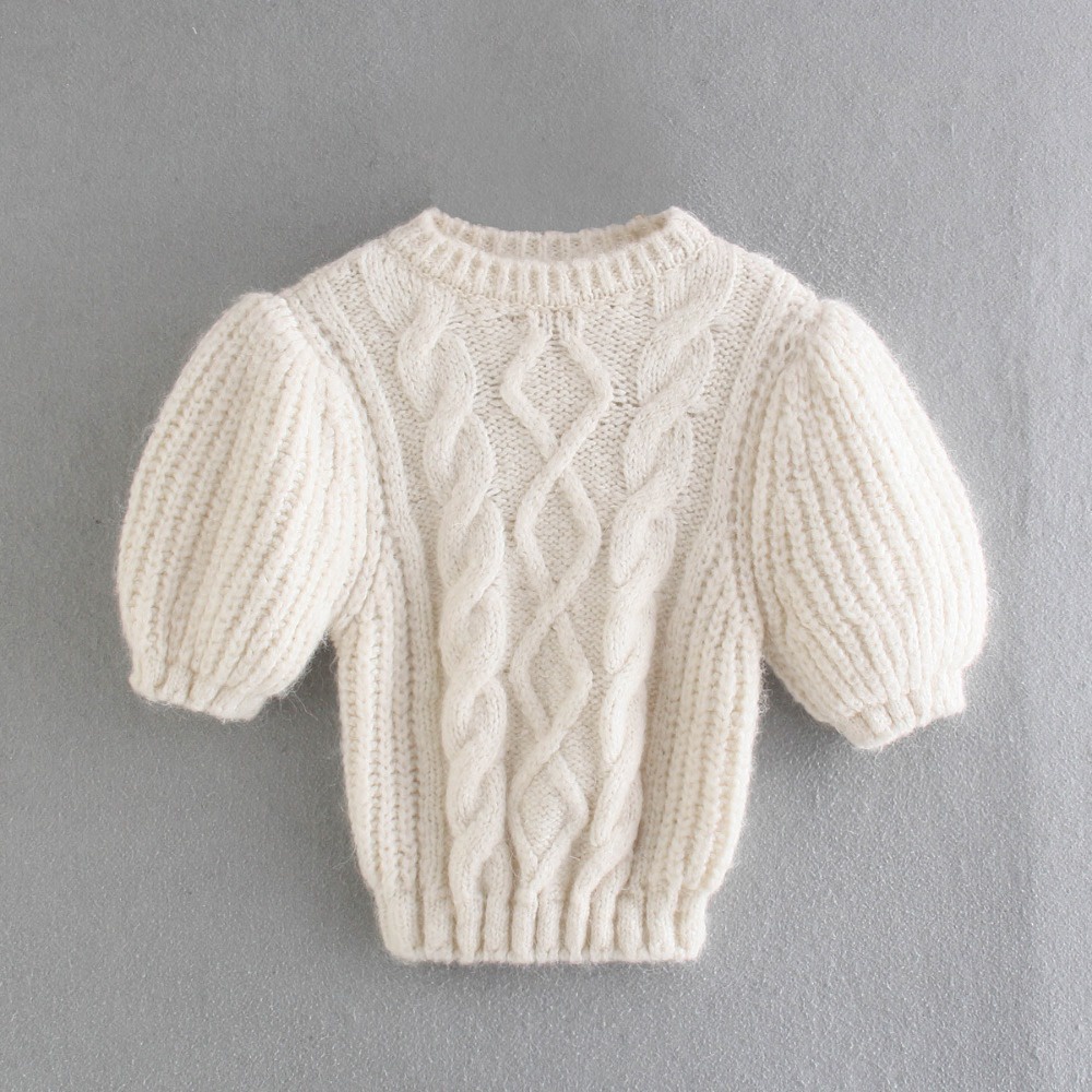 Áo Sweater cổ tròn dáng ôm lưng cao kiểu Âu Mỹ thời trang mùa thu 2021 cho nữ | BigBuy360 - bigbuy360.vn
