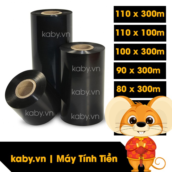 [Có Video] Mực In Mã Vạch Ribbon Mực Wax Đủ Size - Mực In Tem Nhãn