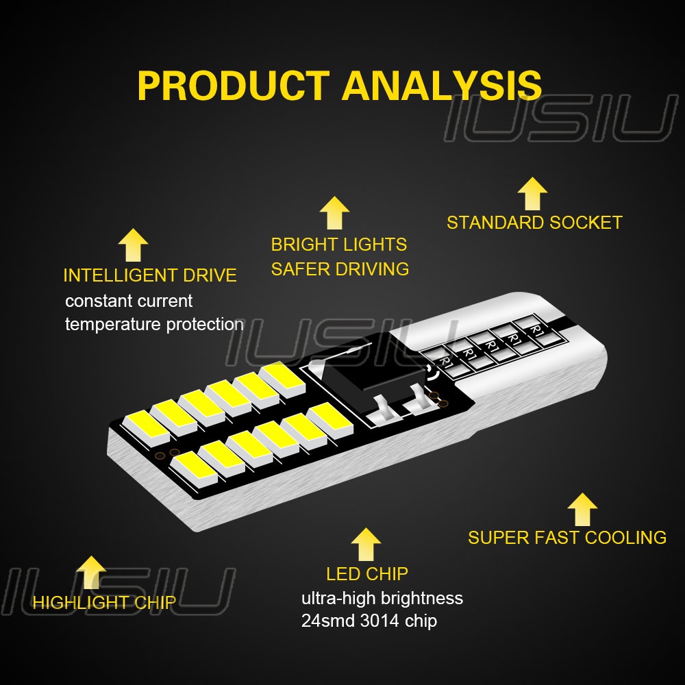 Bóng Đèn LED Tín Hiệu Xi Nhan T10 24SMD 3014 194 W5W Chuyên Dụng Cho Xe Hơi Xe Máy