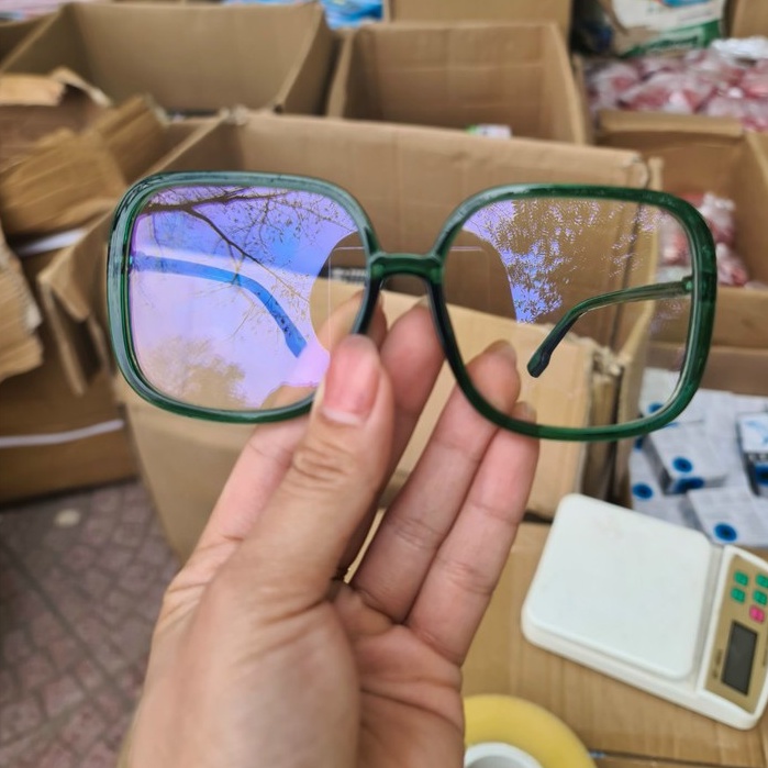 Mắt Kính Gọng Lớn Chống Ánh Sáng Xanh Phong Cách Retro Cho Nữ ( #kính #mắt )