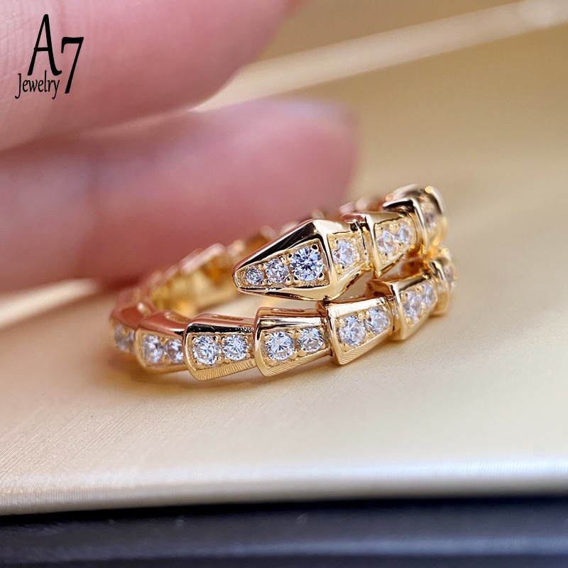 Nhẫn thời trang mạ bạc 925 đính đá kim cương nhân tạo sang trọng