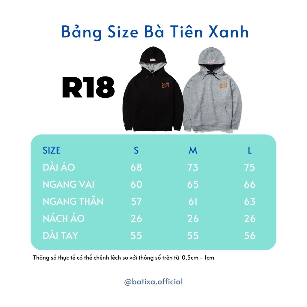 Áo Hoodie Nam Nữ Phối Hai Màu Đen Xám Mũ Rộng Hai Lớp Nỉ  Unisex  In Logo Cực Chất R18 Local Brand Chính Hãng BATIXA