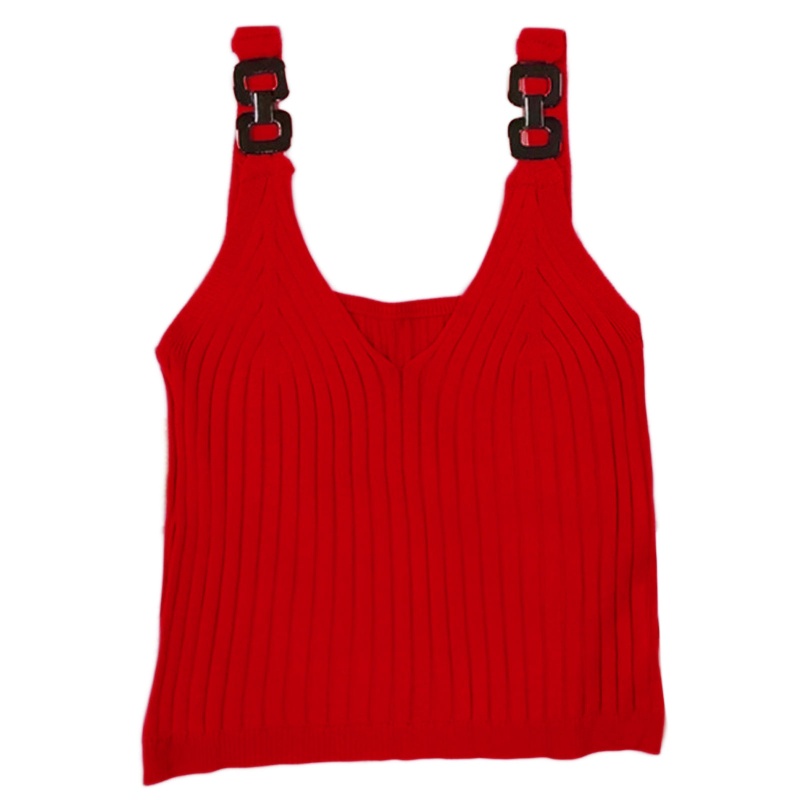 Áo Croptop Dệt Kim Hai Dây Phong Cách Thể Thao Thời Trang Mùa Hè Cho Nữ