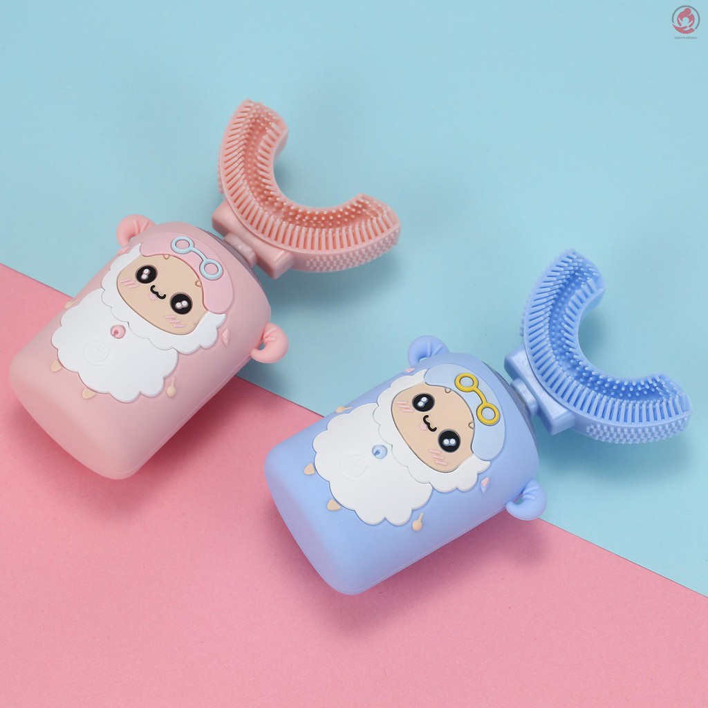 Bàn chải đánh răng điện xoay 360 độ tự động hình chữ U tiện dụng dành cho trẻ em