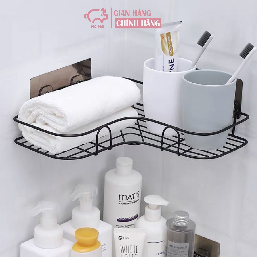 Kệ Góc Dán Tường Để Đồ Nhà Tắm Chất Liệu Thép Không Rỉ - PIGPOX