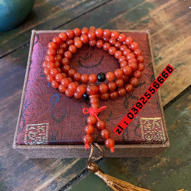 Chuỗi Vòng Đá Mã Não Đỏ 108 Hạt