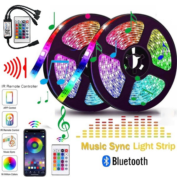 Đèn led Tiktok đổi màu RGB 10m, 5m IP65 cảm biến nhạc, kết nối bluetooth