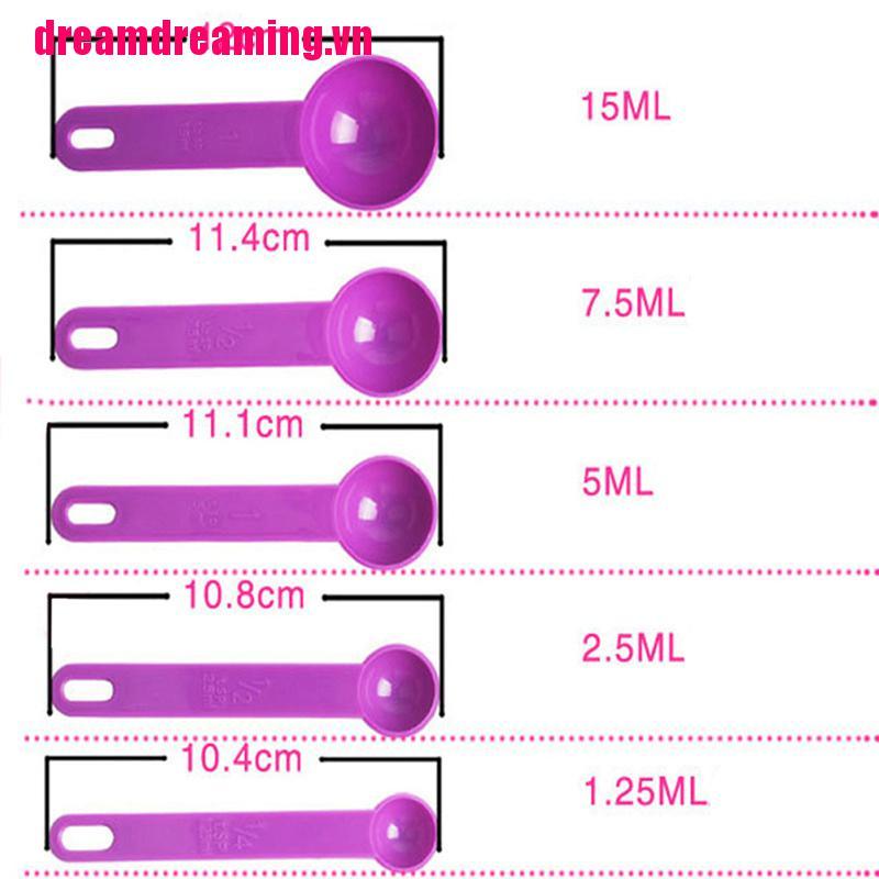 Bộ 5 Muỗng Đo Lường Bằng Nhựa Chất Lượng Cao