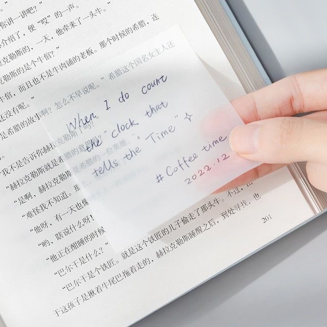 Set 50 Tờ Giấy Ghi Chú Trong Suốt Chống Thấm Nước Tiện Dụng Cho Học Sinh