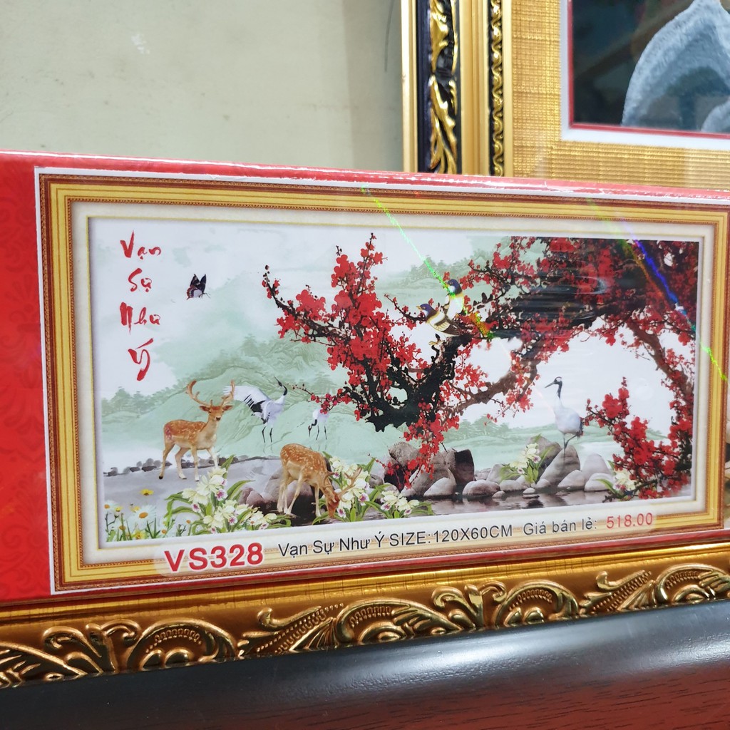 Tranh Đính Đá VẠN SỰ NHƯ Ý (ĐÁ ABC CAO CẤP). Kích Thước: 1m20 x 60cm