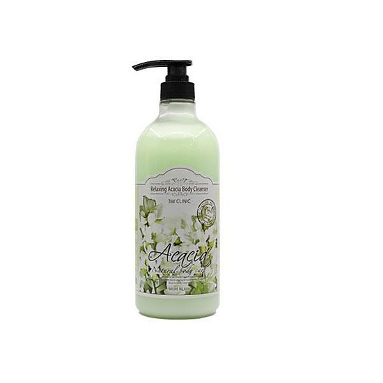 Sữa tắm dưỡng ẩm và trắng da tinh chất hương tràm 3W CLINIC RELAXING BODY CLEANSER ACACIA - Hàn Quốc Chính Hãng