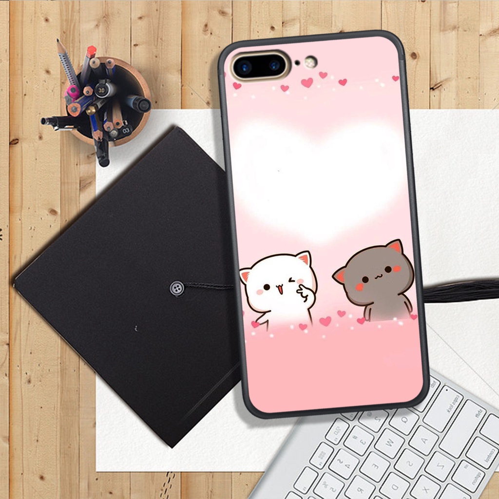 ỐP LƯNG IPHONE 6 PLUS/7 PLUS/8 PLUS,  IN HÌNH GẤU MOCHI SIÊU ĐÁNG YÊU, NỀN CỰC ĐẸP.