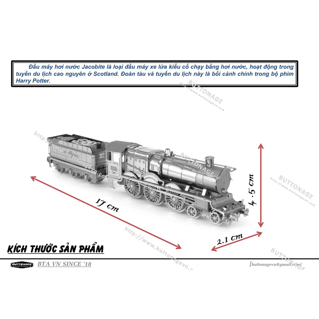 Mô Hình Lắp Ráp 3d Đầu Máy Hơi Nước Jacobite