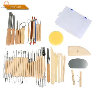 Bộ 45 dụng cụ làm gốm đa năng có tay cầm bằng nhựa