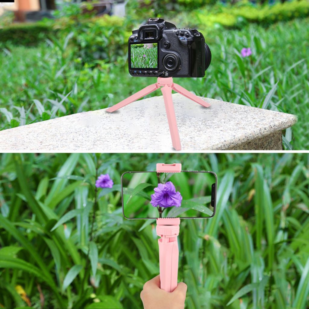 Chân Tripod Mini Bằng Nhựa Màu Hồng Cho Điện Thoại