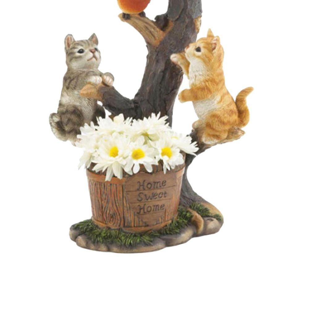 Tượng Mèo Bằng Nhựa Resin Sử Dụng Năng Lượng Mặt Trời Sáng Tạo