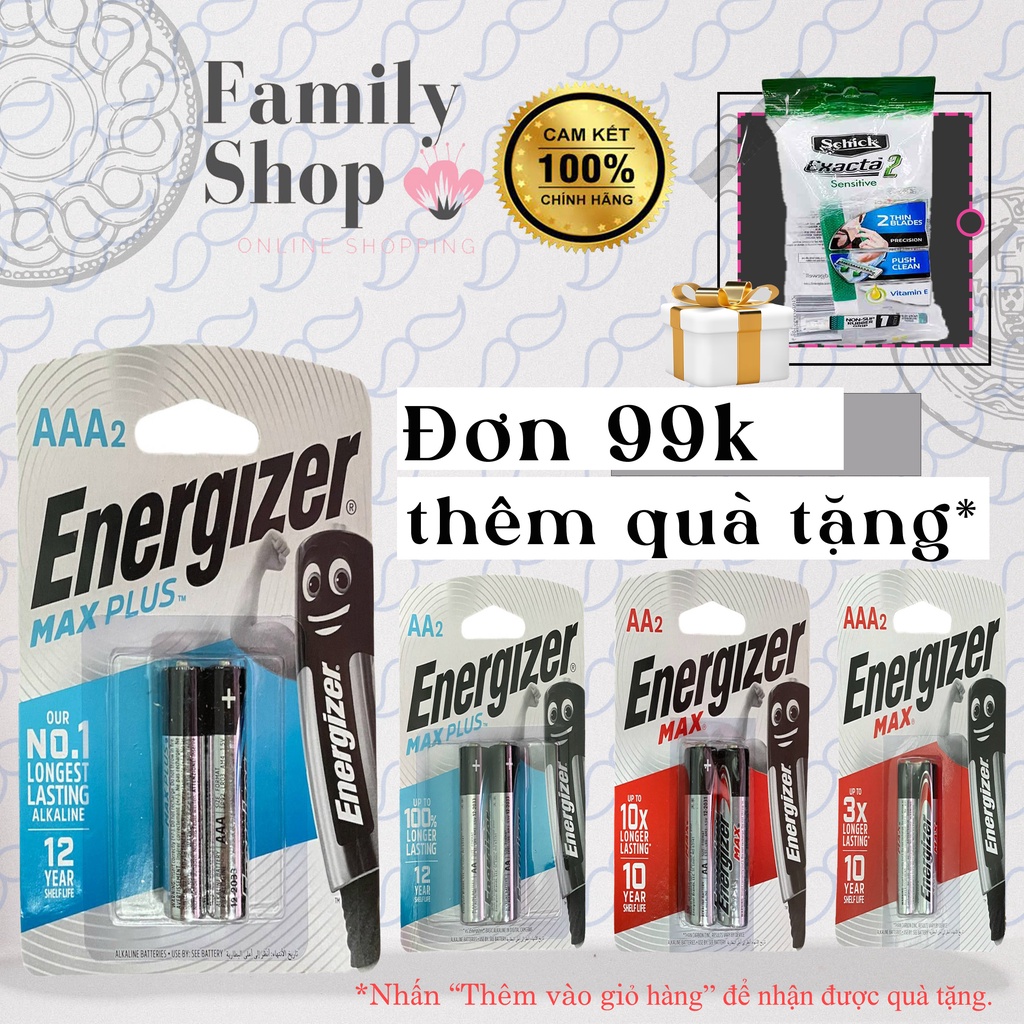 [Hàng Chính Hãng] Pin AA/AAA Energizer Max Plus/ Max/ Eveready.