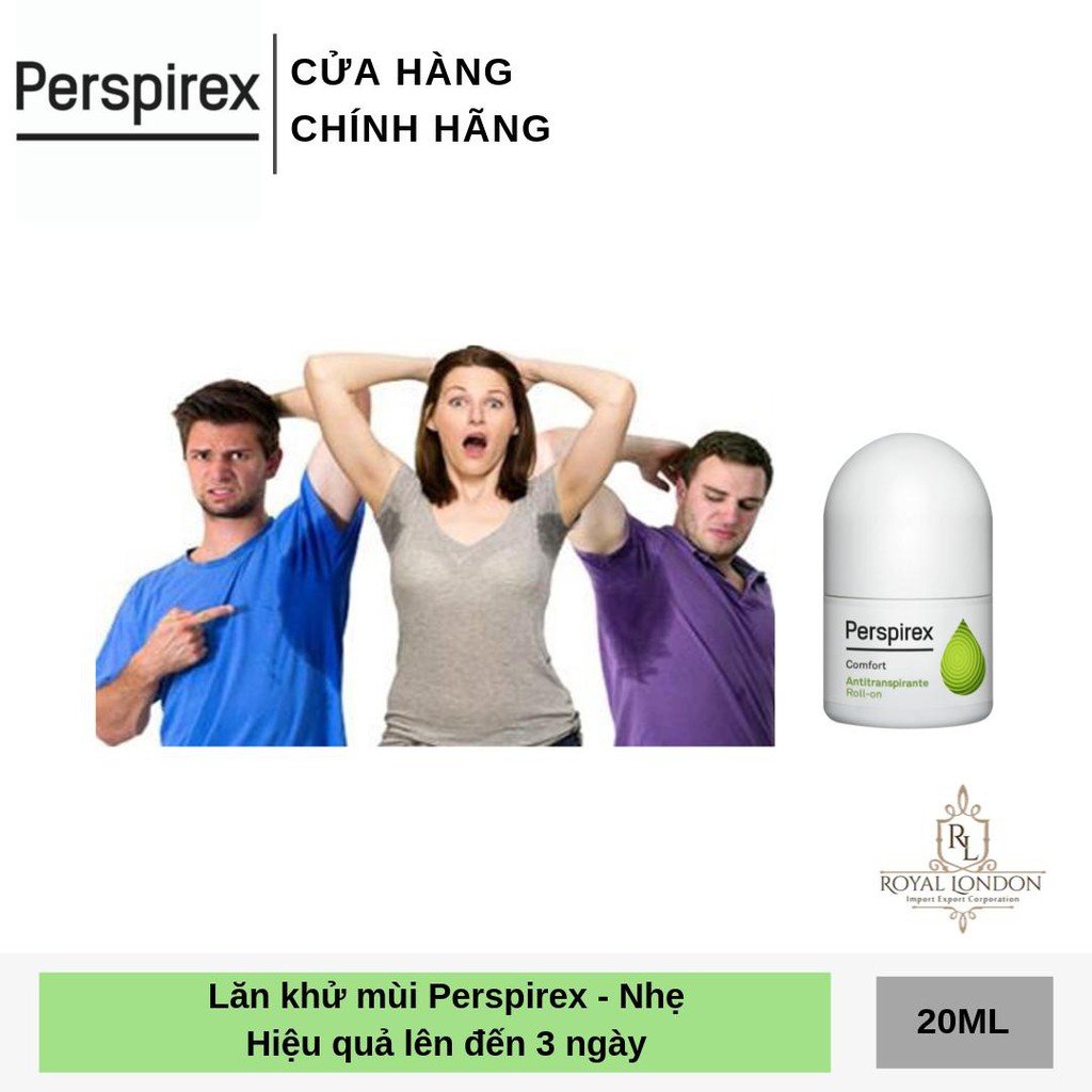 Lăn Khử Mùi Đan Mạch Perspirex Comfort Xanh Lá Dành Cho Da Nhạy Cảm Hiệu Quả 72h 20ml