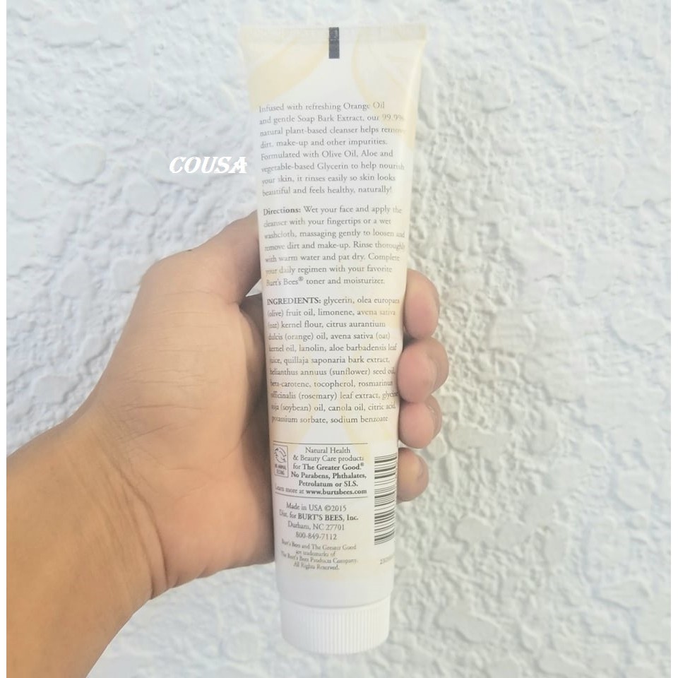 Sữa Rửa Mặt Tinh Chất Cam Burt’s Bees Orange Essence Facial Cleanser