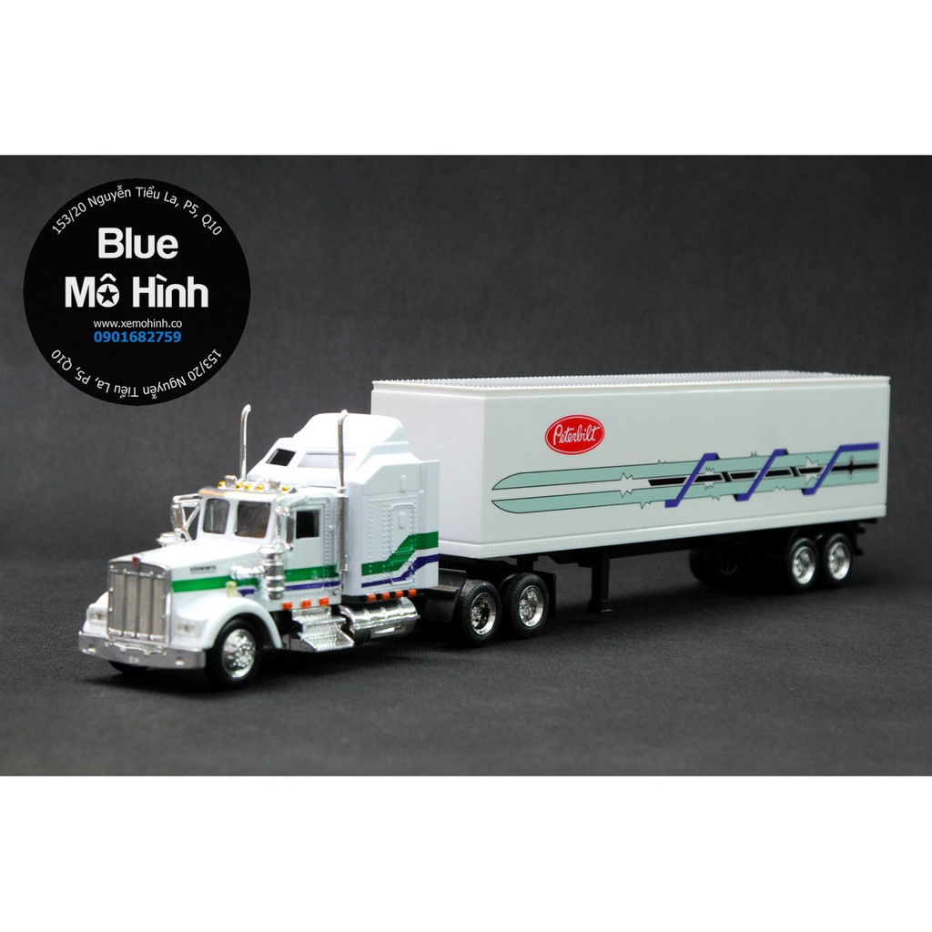 Mô hình xe đầu kéo container Kenworth Trắng 1:43