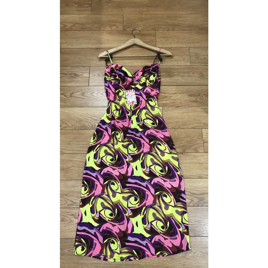 Váy Maxi Just K "họa tiết màu neon"