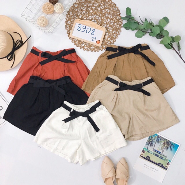 (chiiim_chiim) Quần short kaki cột dây nơ