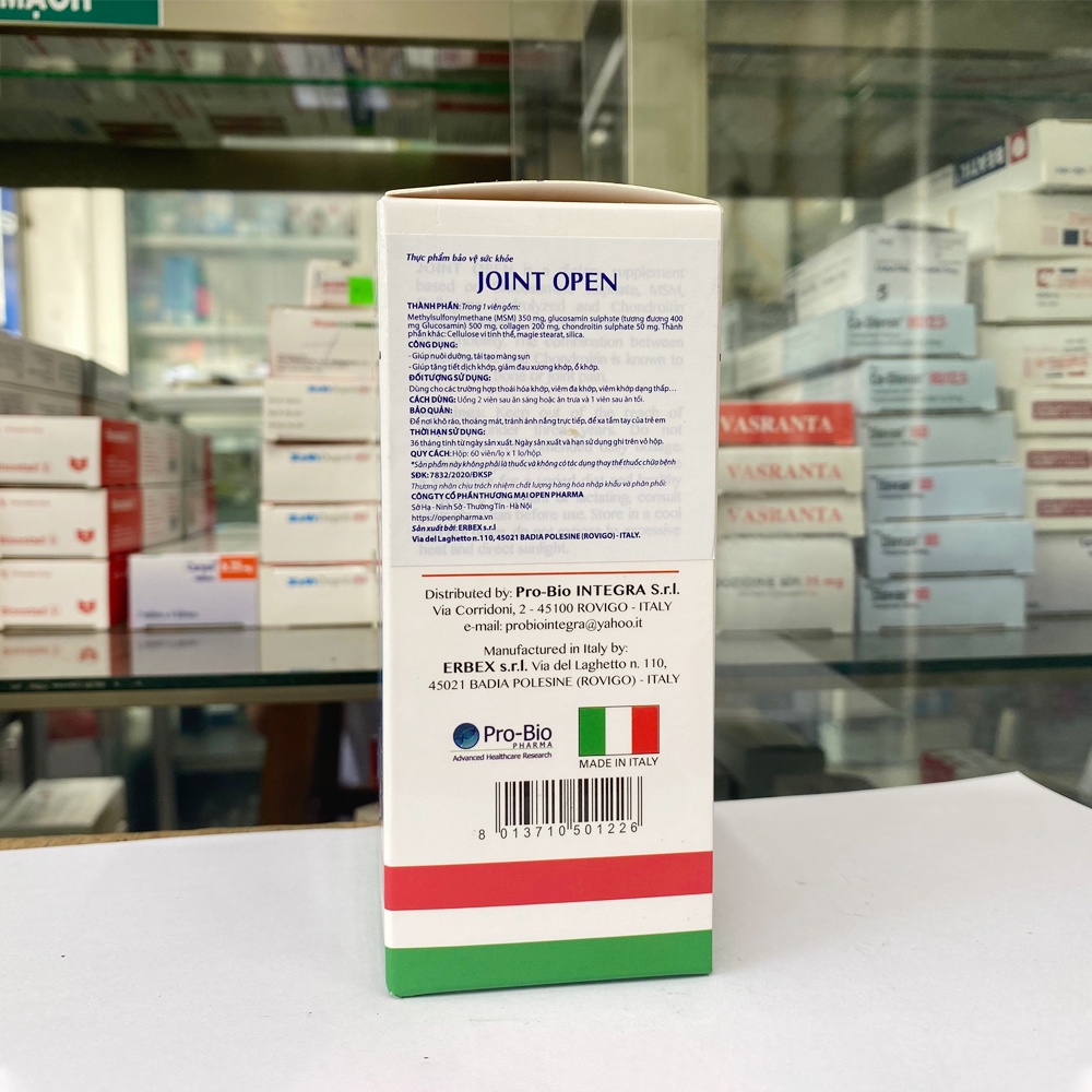 Joint Open 1100mg Giúp Cải Thiện Chứng Đau Nhức Xương Khớp, Hỗ Trợ Phục Hồi Màng Sụn và Tăng Lượng Dịch Khớp (60 Viên)