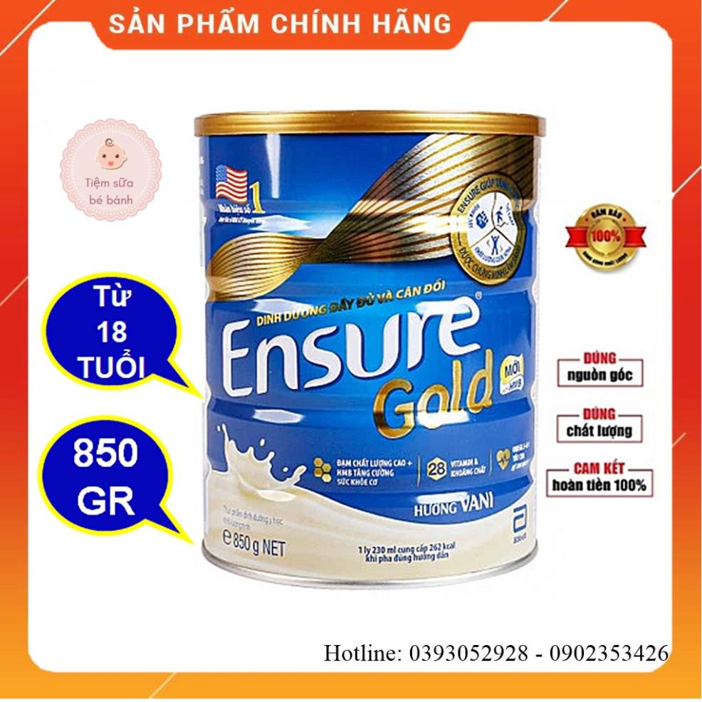 (Hàng công ty chuẩn) Sữa Ensure cho người già 850g giúp dinh dưỡng đầy đủ và cân bằng [DATE MỚI NHẤT]