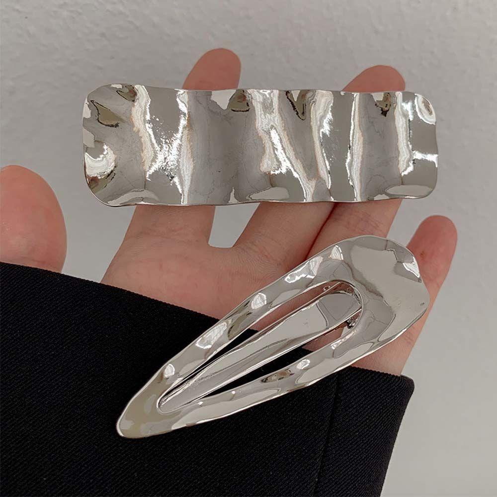 Kẹp Tóc Phong Cách Punk USNOW|Kẹp Tóc Hình Chữ Nhật Rỗng Phong Cách Hip Hop Màu Sắc Cá Tính Dành Cho Nữ