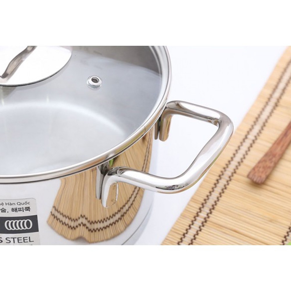 Nồi inox cao cấp 3 đáy nắp kiếng Happy Cook Novelty 20cm HC-20NV