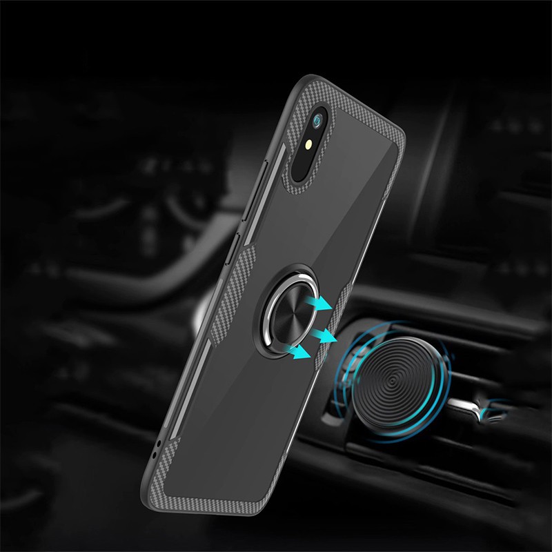 ốp điện thoại Có Nhẫn Nam Châm Trong Suốt Cho Xiaomi Redmi 9a 9i K30 K30I K20 K20 Pro