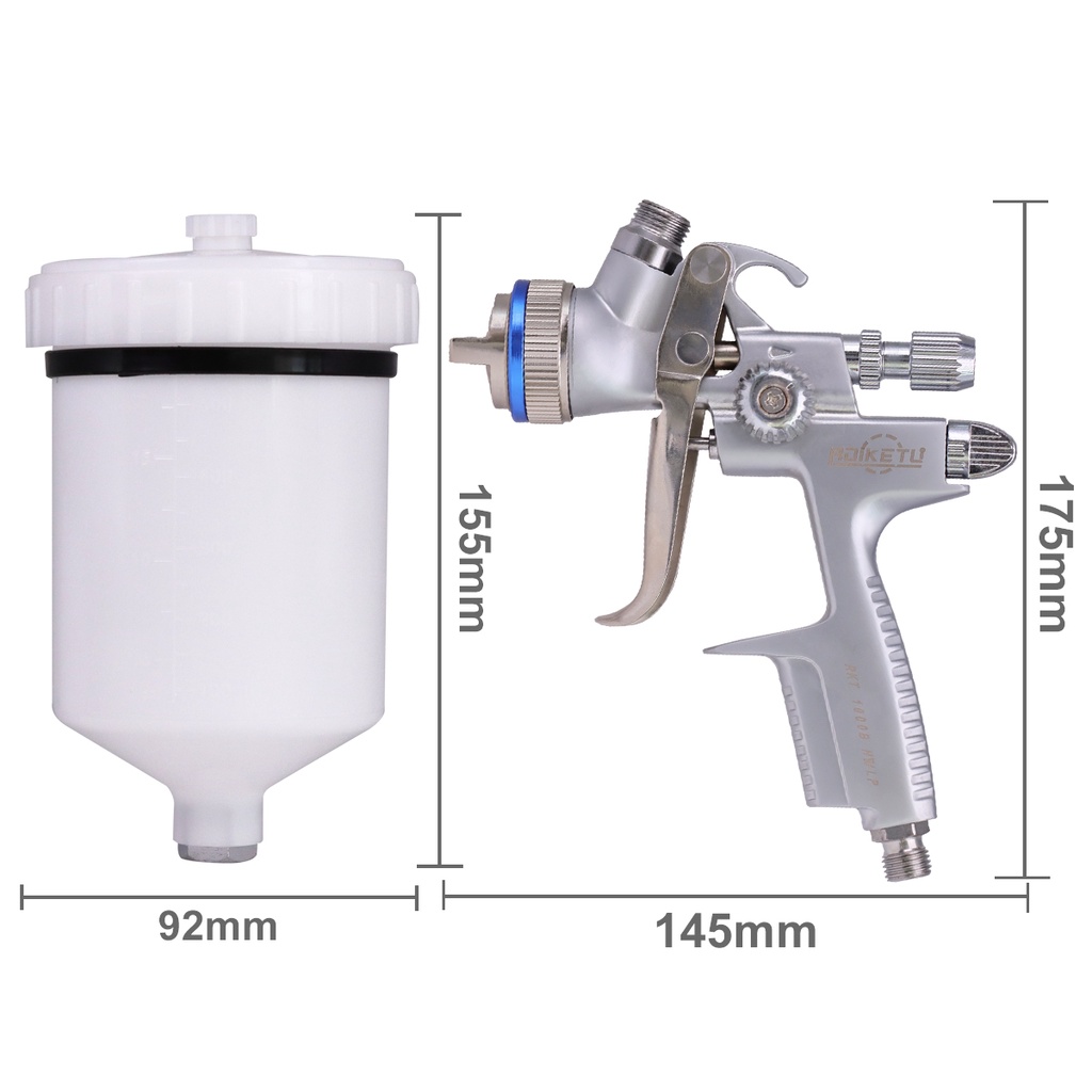 Súng phun sơn 1.3mm HVLP 600ml chuyên nghiệp tiện dụng chất lượng cao