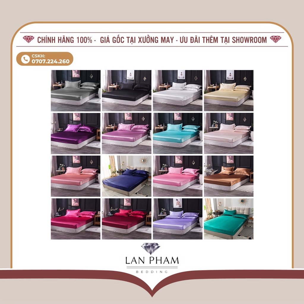 (BEST SELLER) Drap Giường Lẻ Phi Lụa Lan Bedding Cao Cấp, Mềm Mại Đủ Màu