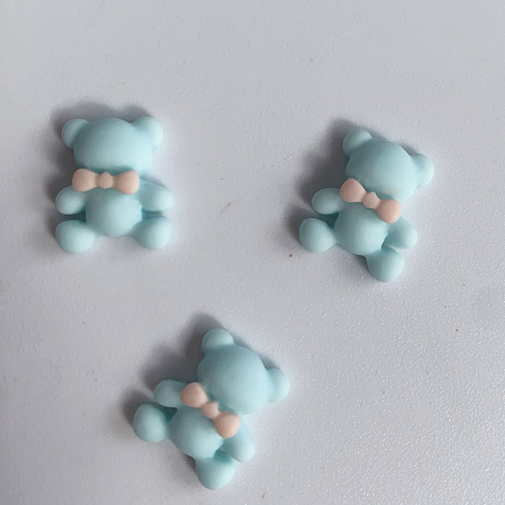 [Hàng mới về] Bộ 10 phụ kiện đính trang trí móng tay nghệ thuật kiểu gấu 3D nhiều màu sắc tùy chọn đáng yêu