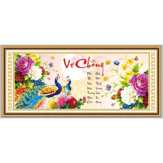 Tranh thêu chữ thập Vợ Chồng 53572 kt 100x47cm