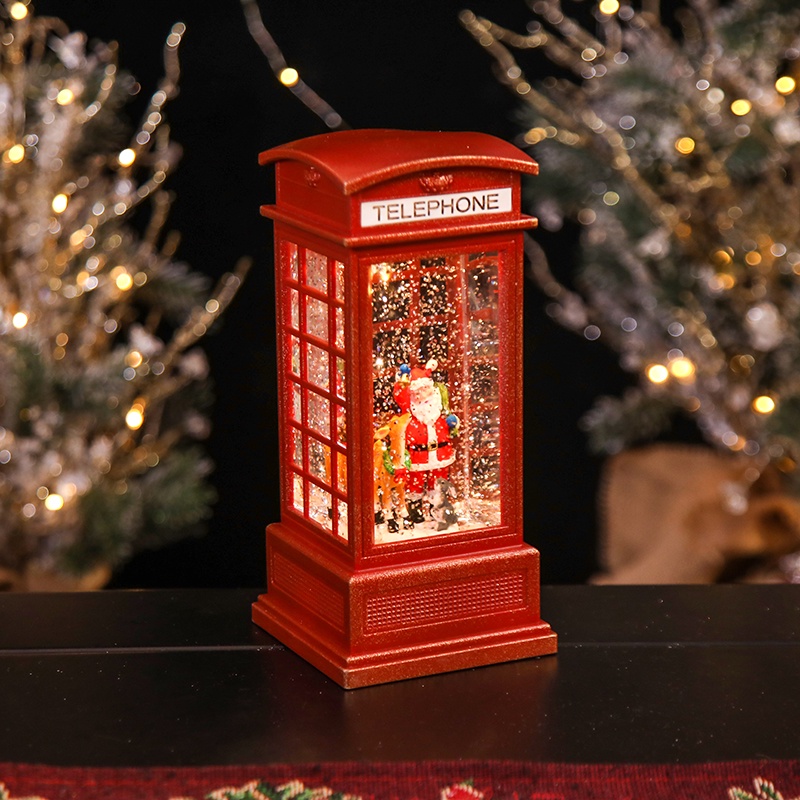 Hộp nhạc pha lê Telephone trang trí Giáng Sinh Noel có đèn sáng dây usb - Telephone Christmas Decoration Light