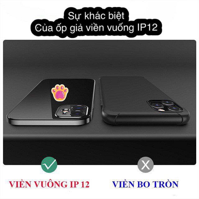 CHÍNH HÃNG  Ốp lưng viền cạnh vuông viền si màu cho iphone X XR XS 11 12 MINI PRO PLUS MAX