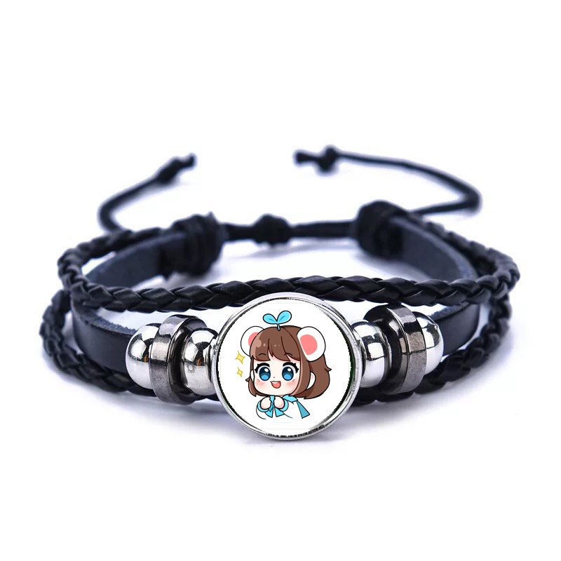 Vòng tay da lộn IN HÌNH HERO TEAM Ver Mắt Tròn Xoe chibi anime