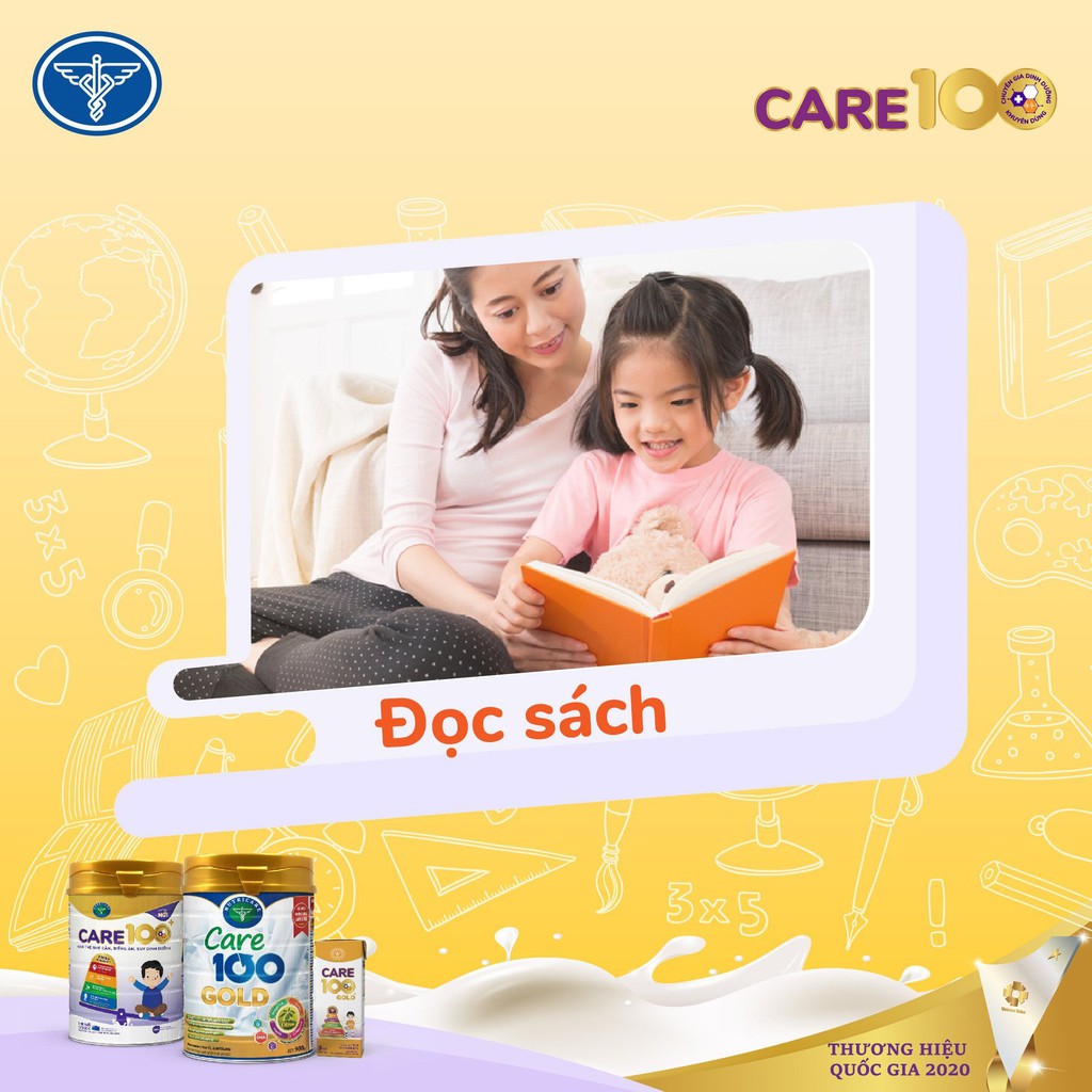 Sữa Nutricare Care 100 Gold cho trẻ thấp còi, biếng ăn, suy dinh dưỡng giúp tăng cân (110ml x 48 hộp)