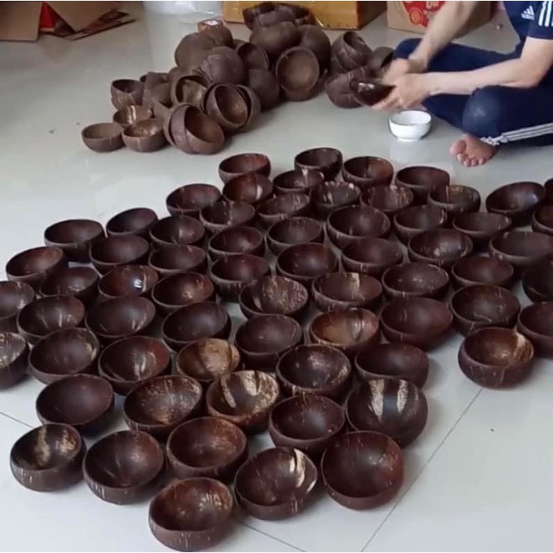 Bát chén gáo dừa và muỗng loại 1 Nguyệt Nga Shop