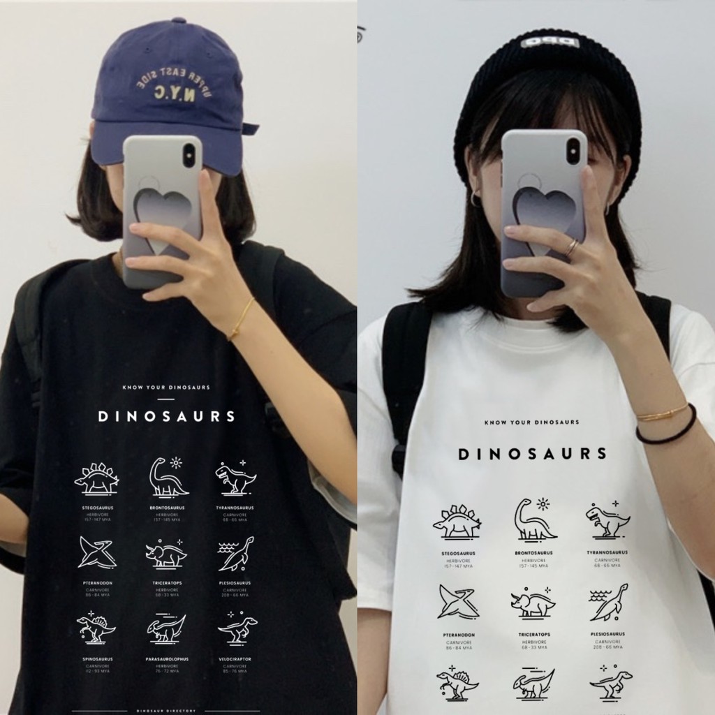 Áo thun tay lỡ  DINOSAURS  phông Unisex nam nữ tee oversize form rộng pull Ulzzang Streetwear Hàn Quốc vải mềm