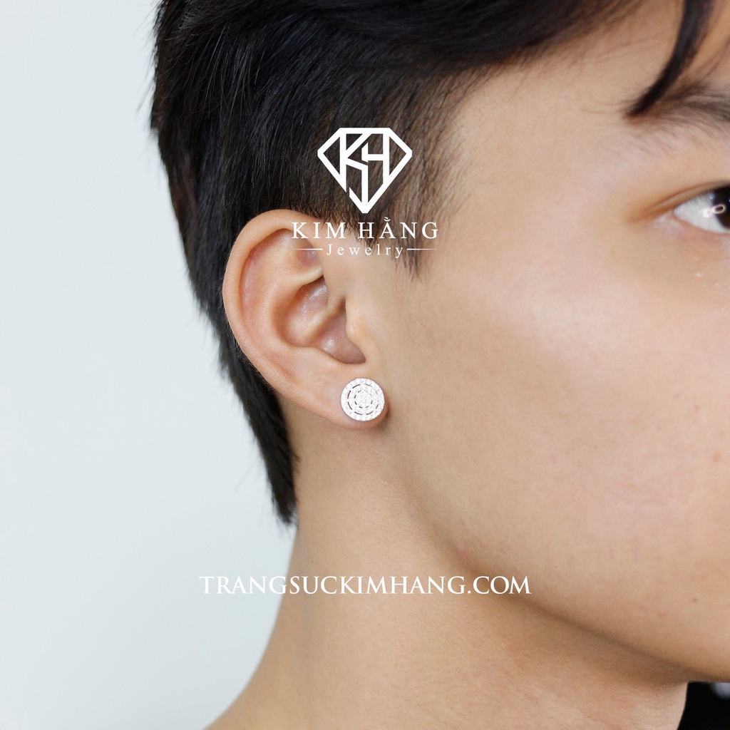 Khuyên Tai BẠC Thiết Kế Full Đá Tấm Thiết Kế Mới 2022