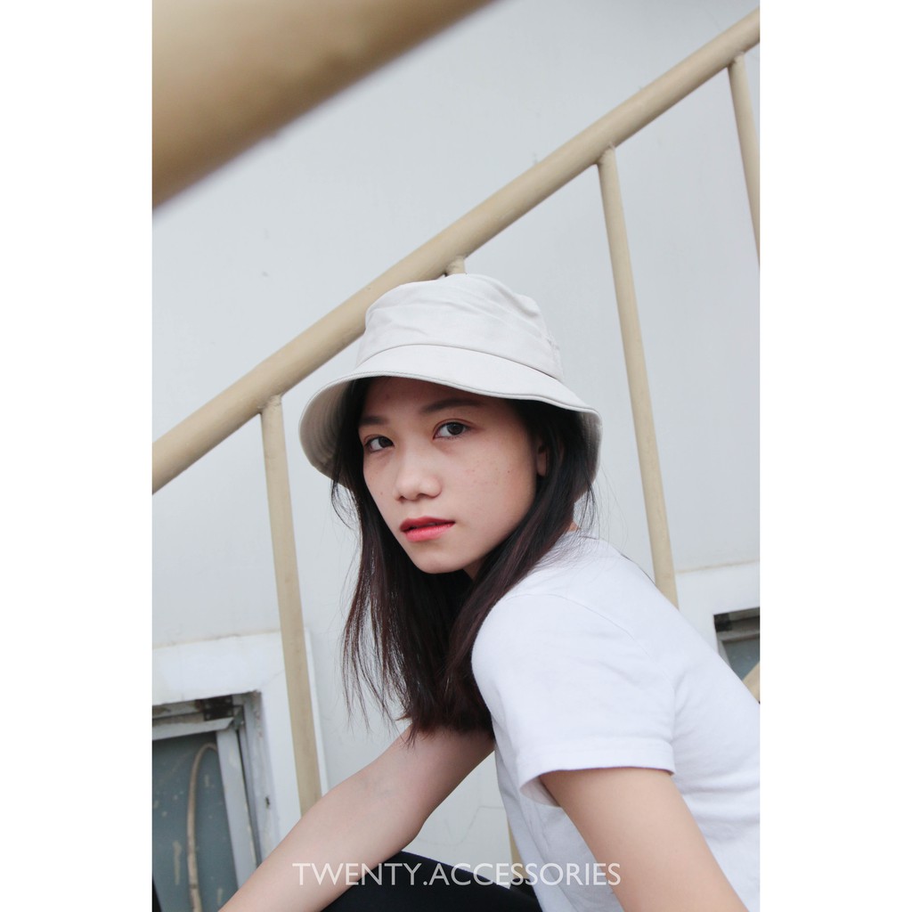 Mũ bucket trơn. Nón unisex vành tròn