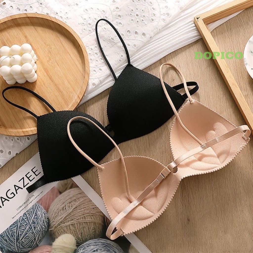 Áo ngực không gọng su nữ mút mỏng, áo bra 2 dây đẹp ôm vòng 1 DOPICO B818