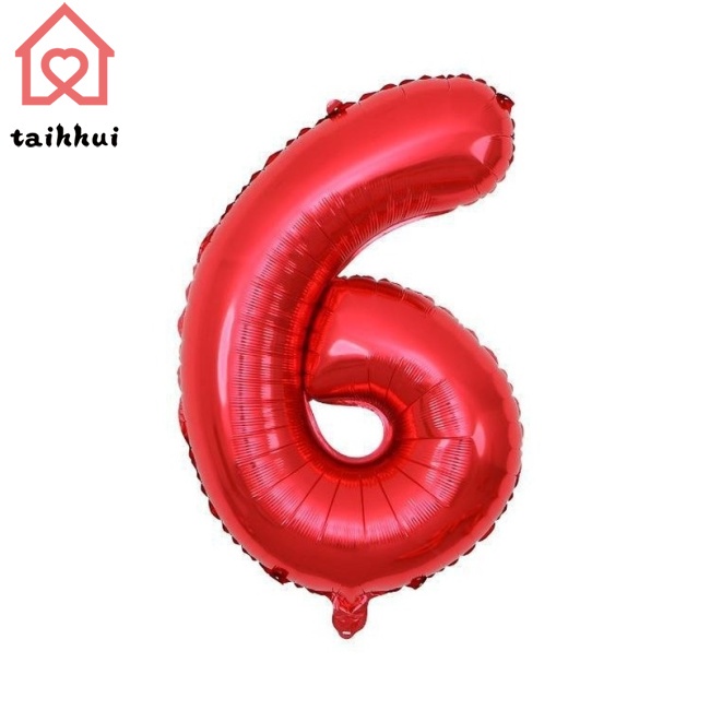 Bong Bóng Nhôm Hình Chữ Số 0-9 16inch Màu Đỏ Trang Trí Tiệc Sinh Nhật / Tiệc Sinh Nhật / Nhà Tắm Cho Bé