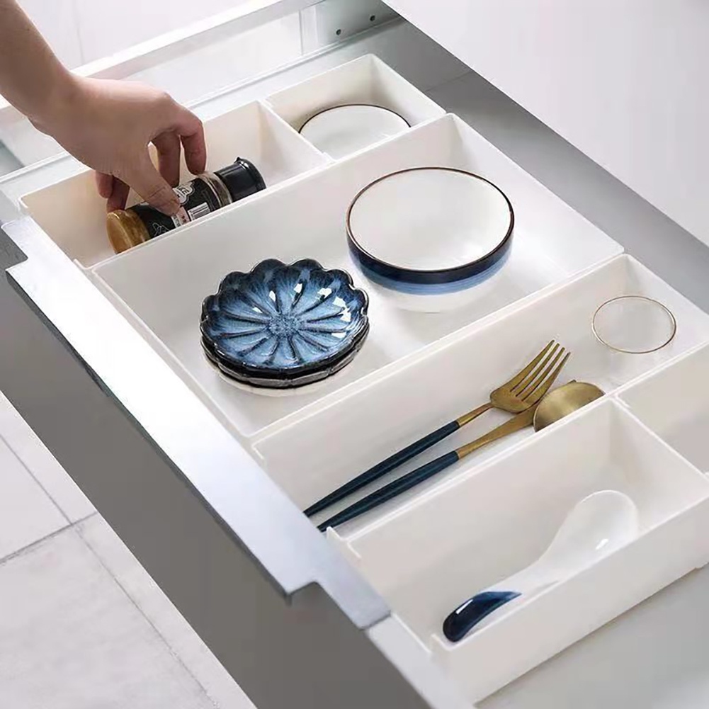 Hộp Sắp Xếp Khay Ngăn Kéo Bằng Nhựa Hộp Đựng Đũa Muỗng Dao Kéo Văn Phòng Gia Đình Hộp Đựng Đồ Bàn Tủ Quần Áo Khay Sắp Xếp Ngăn Kéo Homelove
