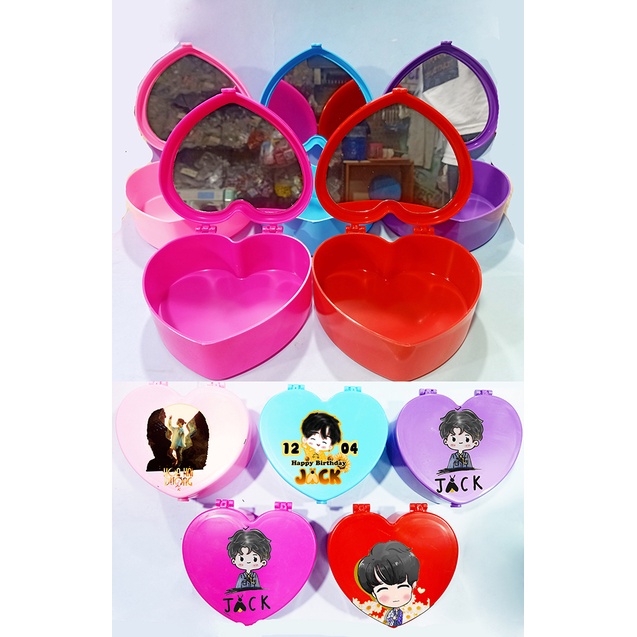 Hộp tim jack kèm gương HKG36 j97 dễ thương cute đựng trang sức hoạt hình