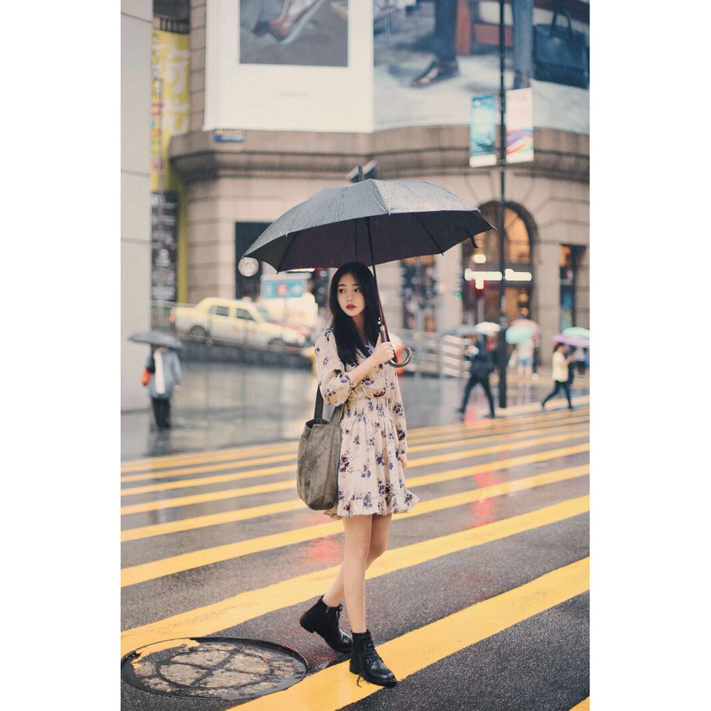 Váy vintage nữ tay dài dáng ngắn hoa nhí, Đầm hoa nhí ulzzang chất voan Hàn Quốc - Roxie | BigBuy360 - bigbuy360.vn